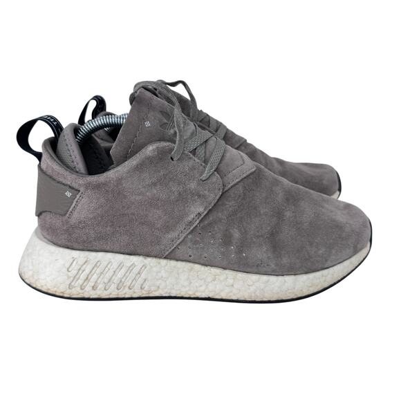 adidas Boost Running Shoes Men's 8.5 Gray Suede Athletic‎ Lace Up Low Top 675001 - Picture 1 of 11